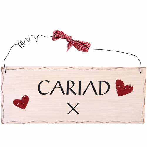 Cariad Welsh Hanging Sign