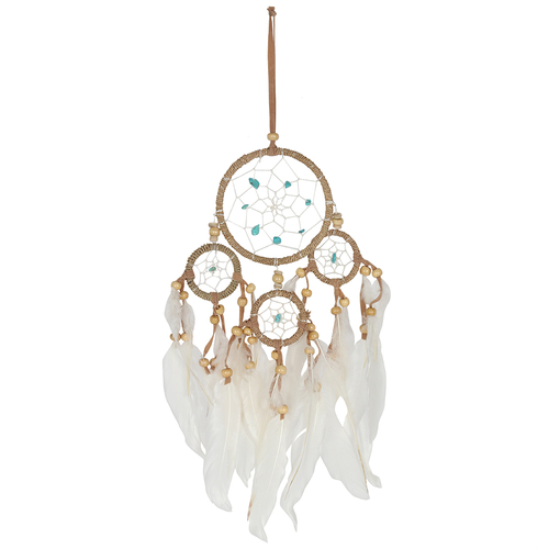 Small Natural Dreamcatcher with Turquoise Beads