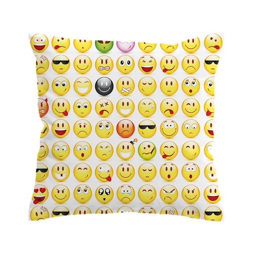 Emoji Cushion Cover  Pillow Case for Kids Throw