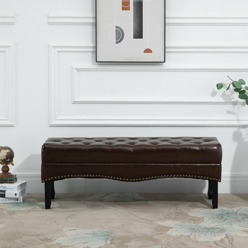 HOMCOM Multipurpose Entryway Tufted Bench Upholstered Ottoman Shoe