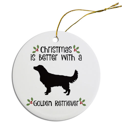 Mirage Pet ORN-R-B39 Breed Specific Round Christmas Ornament - Golden 