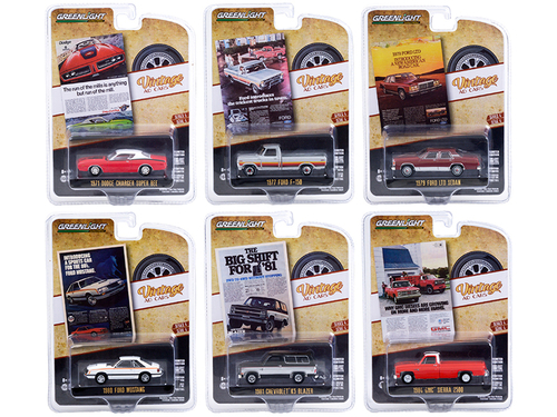 \Vintage Ad Cars\" Set of 6 pieces Series 4 1/64 Diecast Model Cars by