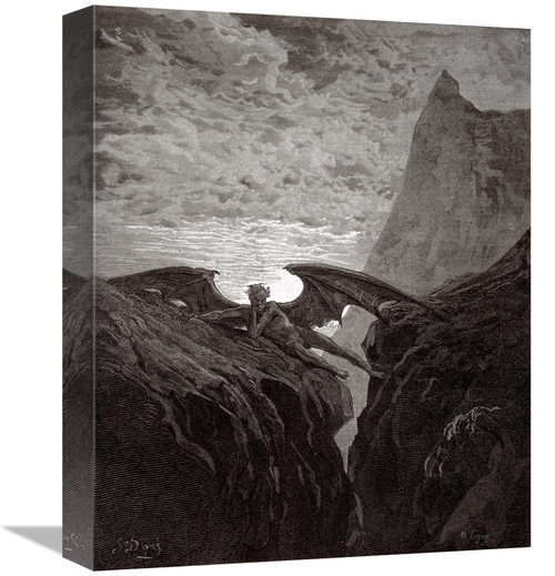 Global Gallery GCS-277426-16-142 16 in. Satan Resting on the Mountain 