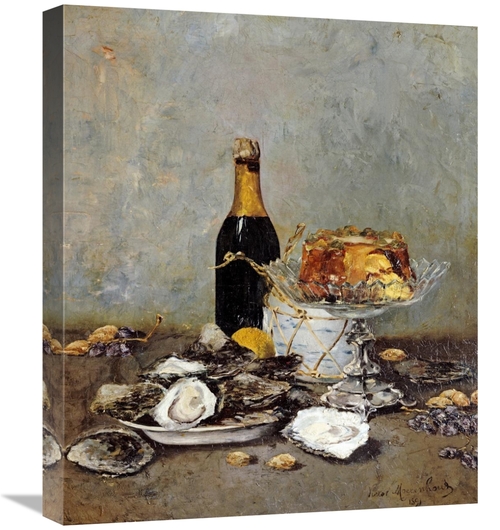 Global Gallery GCS-266907-22-142 22 in. Oysters, Cake & a Bottle o