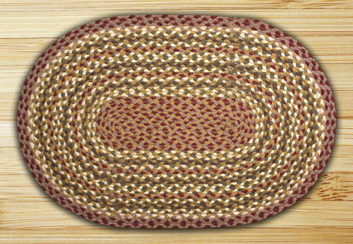 Earth Rugs 02-324 Olive-Burgundy-Gray Oval Rug