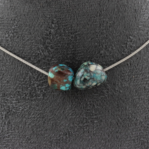 Chrysocolla from the USA 20 beads necklace.