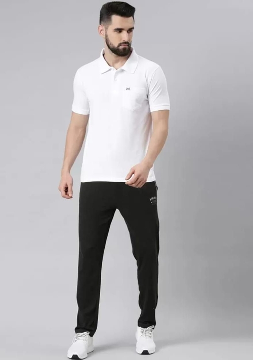 White Cotton Polo Tshirt With Pocket