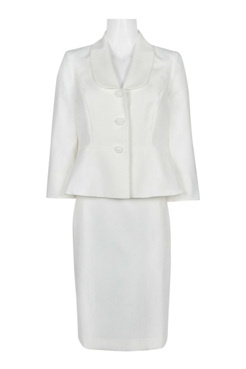 Kasper Lapel Collar Button Front Long Sleeve Flared Slit Back Solid