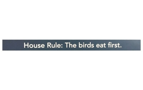 Hallmark 6384564 House Rule the Birds Eat First Wooden Sentiments Rect