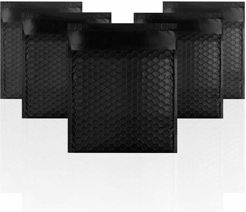Pack of 25 Matte Black Poly Mailers 6.5 x 9 Padded Cushion Envelopes