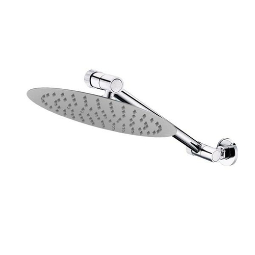 250 Mm Round Chrome Superslim Shower Head Swivel Wall Shower Arm Set