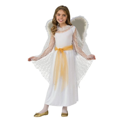 Rubies 275257 Christmas Deluxe Lace Girls Angel Costume - Medium