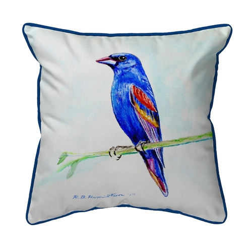 Betsy Drake HJ825 16 x 20 in. Blue Grosebeak Large Pillow