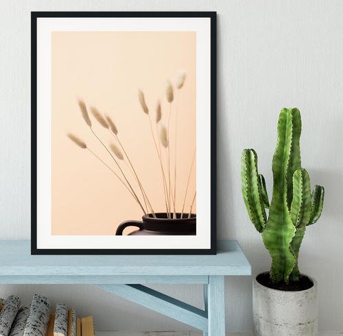 Bunny Grass Peach 01 Framed Print