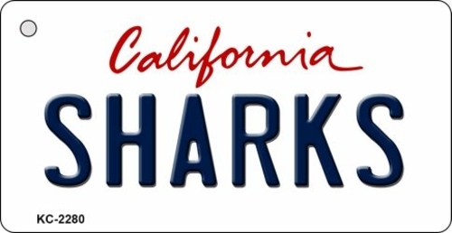 Smart Blonde KC-2280 1.5 x 3 in. Sharks California State License Plate