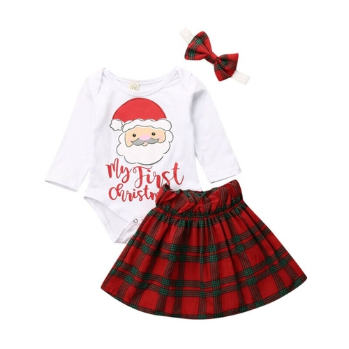 Pudcoco Autumn Christmas kids Baby Girl Clothes