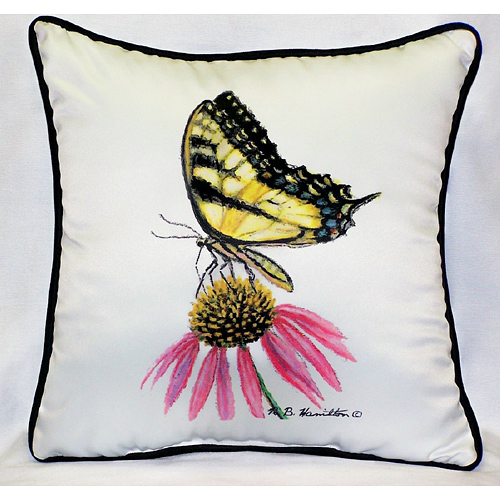 Betsy Drake HJ051 Tiger Swallowtail Butterfly Art Only Pillow 18"