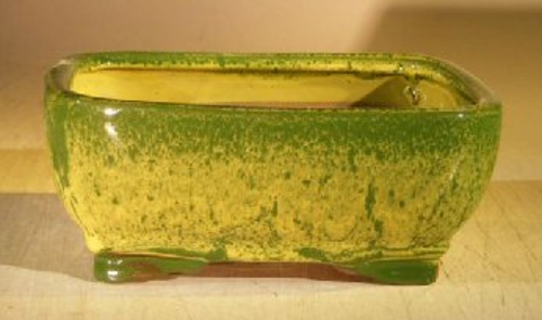 Woodlawn Green Ceramic Bonsai Pot - Rectangle6.5" x 5.0" x 3.0"