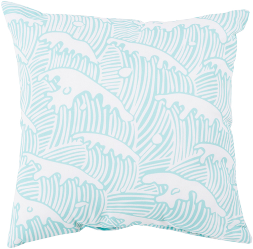 Surya RG100-1818 Rain 18 x 18 x 4 in. Throw Pillow, Blue - Medium