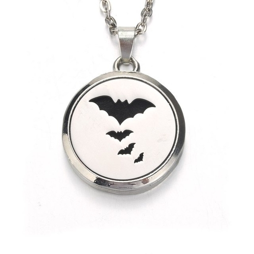 Silver bat Aroma Diffuser Necklace Perfume