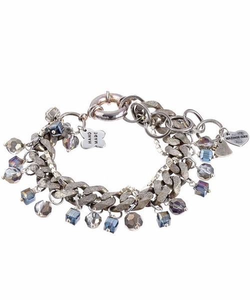 Silver-plated link bracelet with crystal detailing.