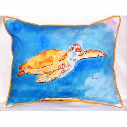 Betsy Drake ZP156 Brown Sea Turtle Throw Pillow- 20 x 24 in.