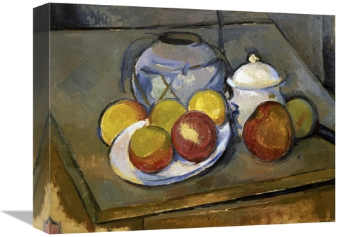 16 in. Flawed Vase, Sugar Bowl & Apples Art Print - Paul Cezanne