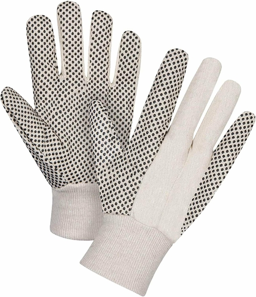 24 Pack Canvas Work Gloves 10" Large Size Washable Elastic Knit Wrist