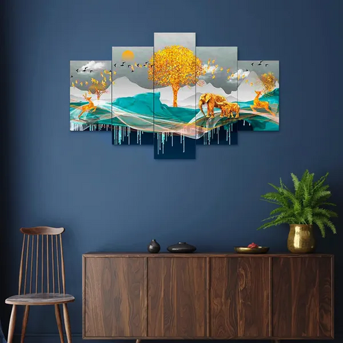 Set Of Five Framed Painting For Wall Decoration, 3D Paintings For Home