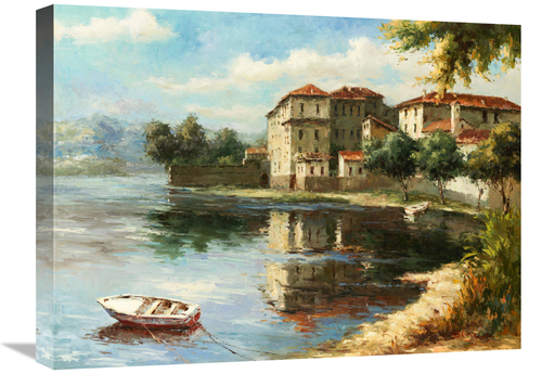 Global Gallery GCS-132441-1824-142 18 x 24 in. Coastal VIllage Art Pri