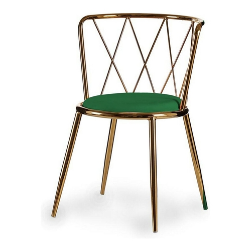 Chair Golden Green Rhombus Metal (50,5 x 73 x 51 cm)