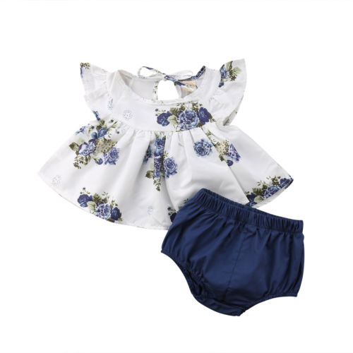 Princess Newborn Infant Baby Girl Floral Tops