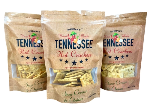 Sherman's Tennessee Hot Crackers, Sour Cream & Onion - 12 Count 