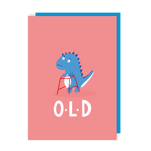 Old Funny Dinosaur Birthday Card (Pack of 6)