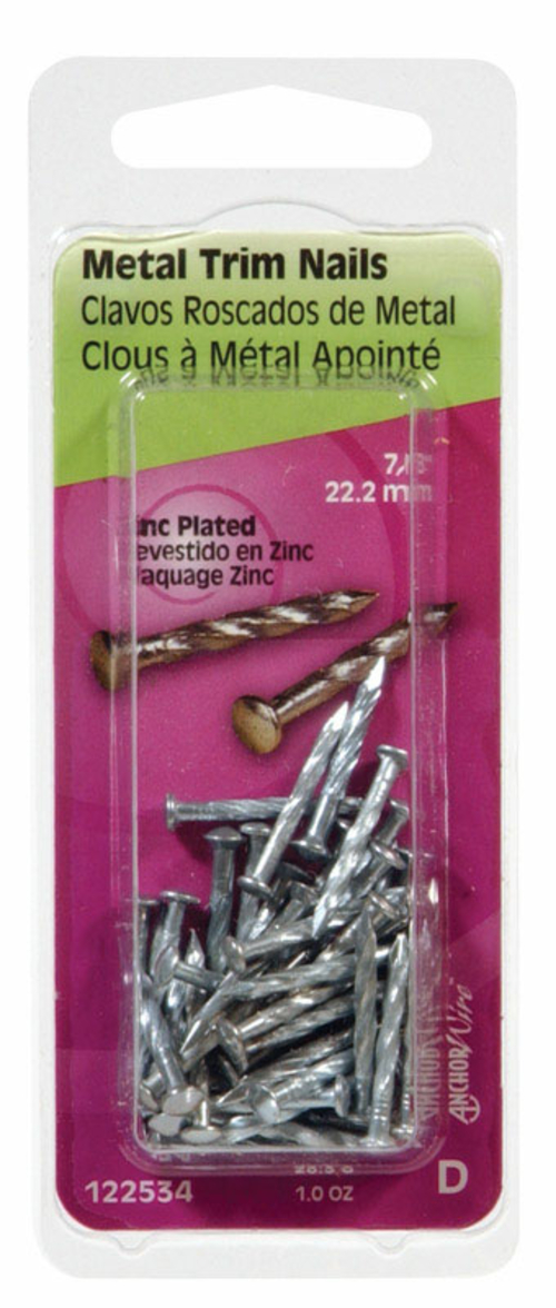 Hillman 5061635 0.9 in. Metal Trim Nails - Zinc Plated