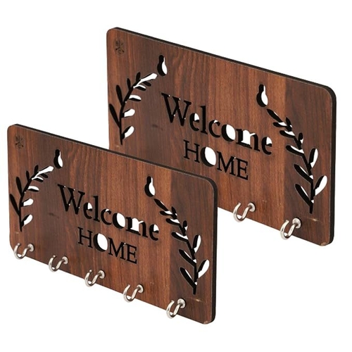 Wooden Key Holder for Home and Office Decor and with 5 Hooks Wall