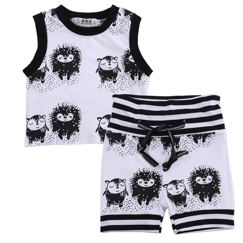 Newborn babies boys girls summer Hedgehog outfits