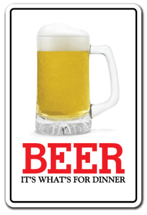 SignMission D-8-Z-Beer Dinner 8 x 12 in. Beer for Dinner Decal - Parki