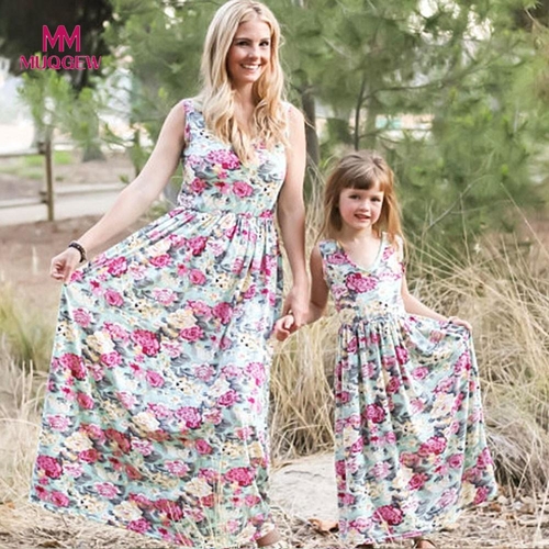 Mother Daughter Dresses Floral Print Family