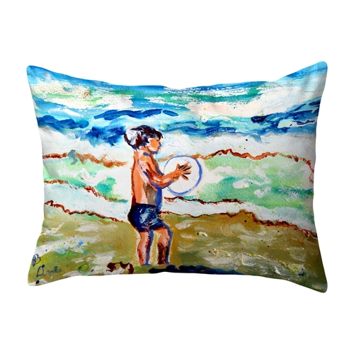 Betsy Drake NC831 16 x 20 in. Boy & Surf No Cord Pillow