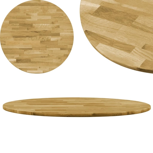 Table Top Solid Oak Wood Round 0.9" 15.7"