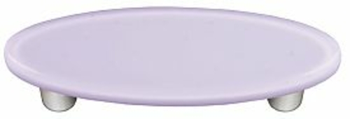 Hot Knobs HK1034-POA Neo-Lavender Oval Glass Cabinet Pull - Aluminum P