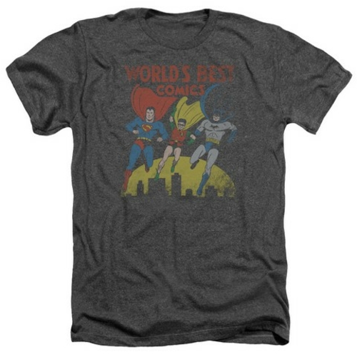 Trevco Jla-Worlds Best Adult Heather Tee- Charcoal - Medium