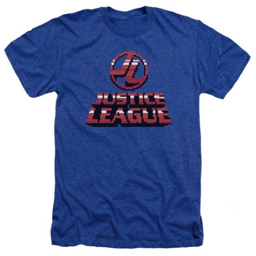 Trevco Jla-8 Bit Jla Adult Heather Tee- Royal Blue - 2X