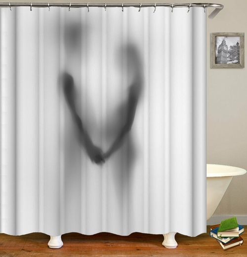 Romantic Couple Shadow Shower Curtain