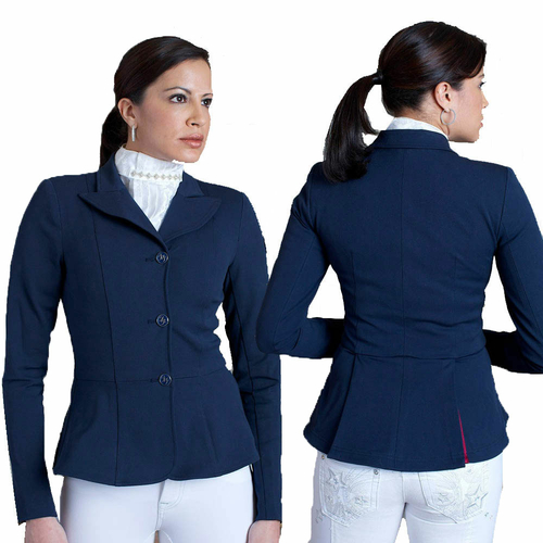 2kGrey 4410011 Ladies Equestrian Show Coat Frances, Navy - Size 8