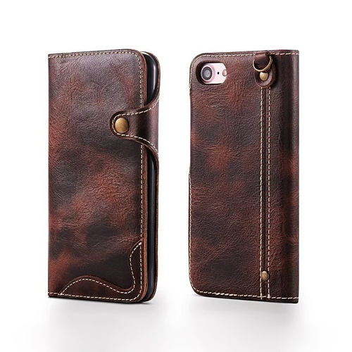 Crazy Horse Leather iPhone 7/8/7+/8+ Wallet Case