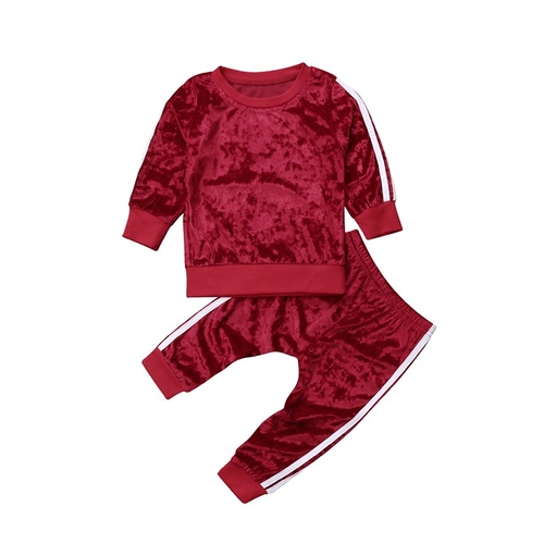 Toddler Baby Girl Outfit Set Autumn velvet Clothes