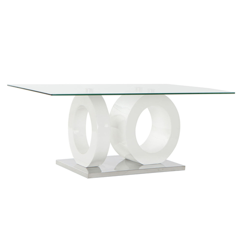 Centre Table DKD Home Decor White Transparent Wood Crystal MDF Wood