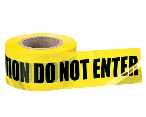 1 Roll of Barricade Tape 3”, Black and Yellow Caution Tape Roll 1000